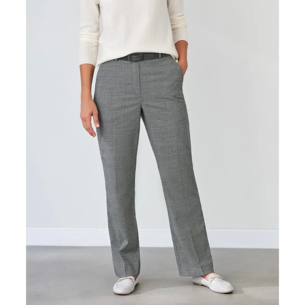 NWT PURE Collection High Waist Wide Leg Trousers Black White Houndstooth 16‎